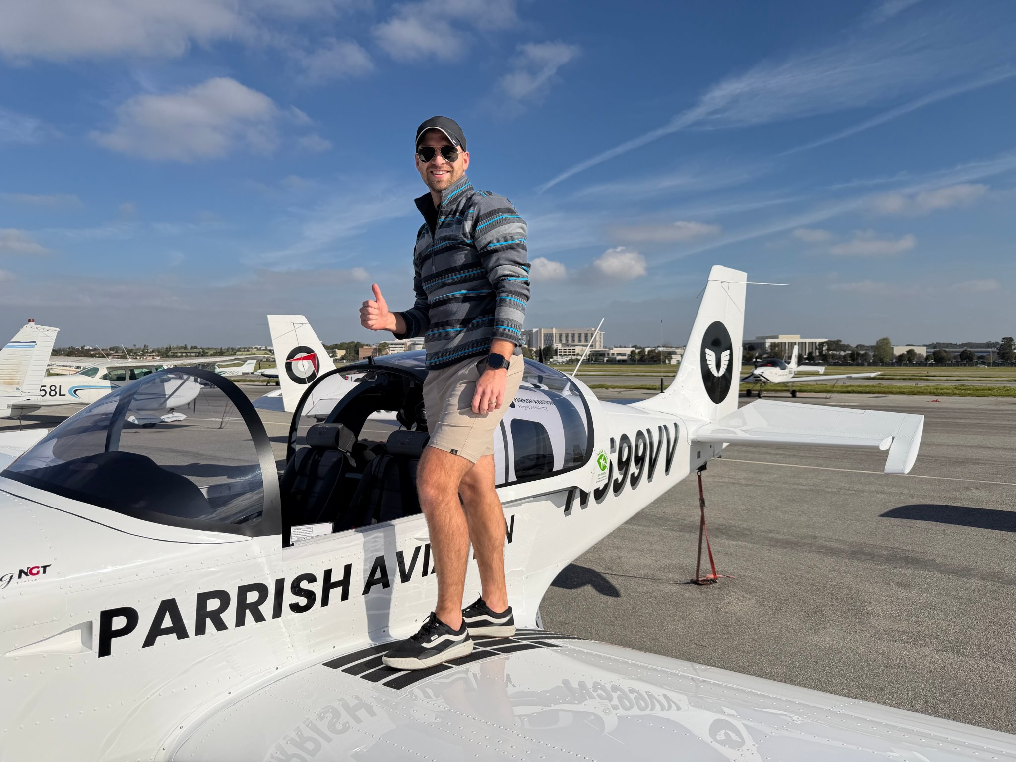 Jack Parrish on the Parrish Aviation Sling NGT at Dallas Executive Airport